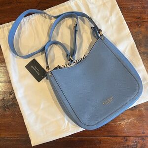 NWT Authentic KATE SPADE Roulette Medium Messenger Pebbled Leather Bag